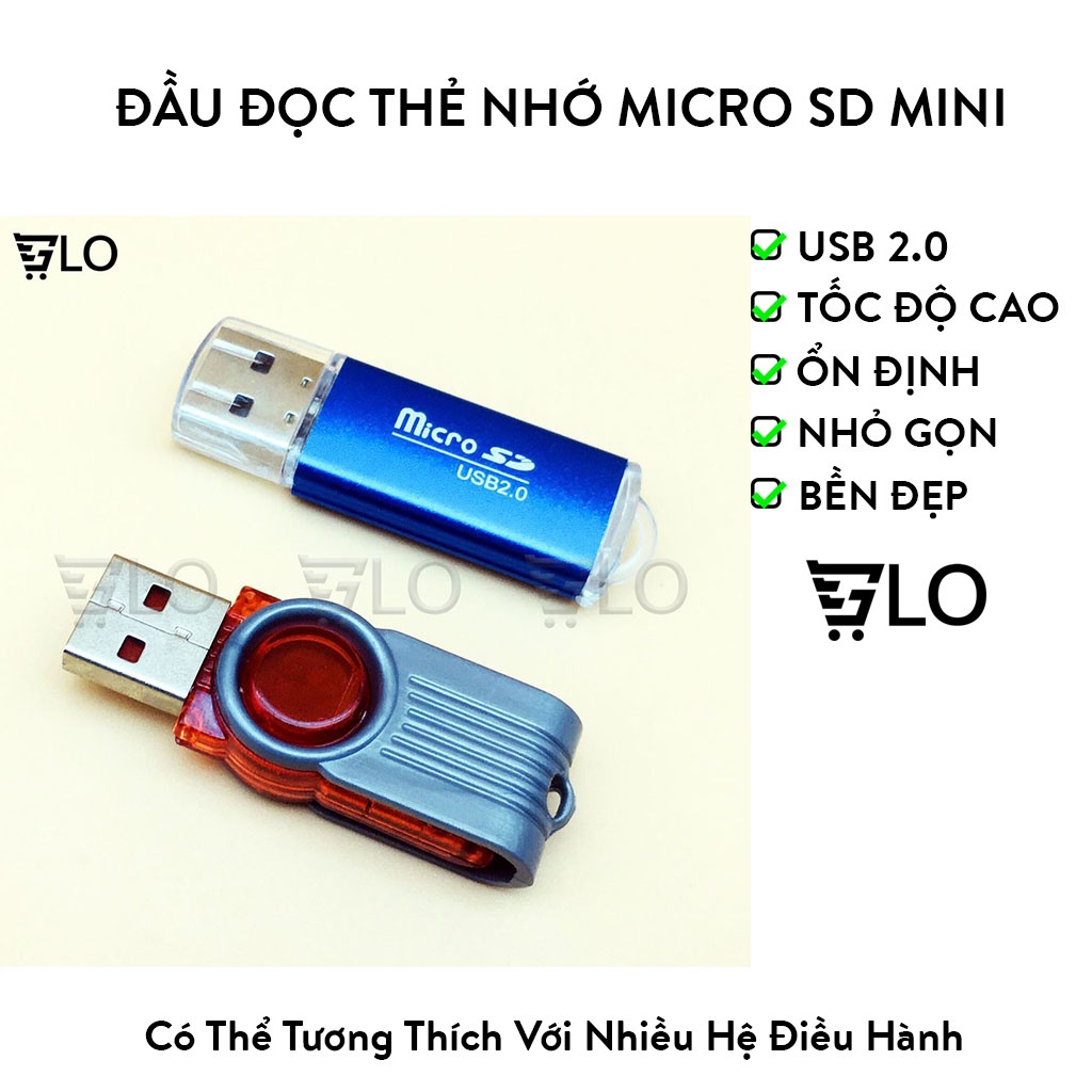 Đầu USB Đọc Thẻ Nhớ MicroSD Mini