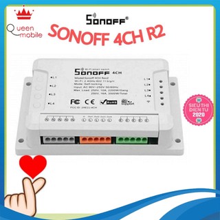 Sonoff 4ch r2 , công tắc wifi, điều khiển 4 kênh, điều khiển từ xa thông minh