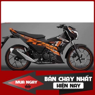 Tem Rời Dán Xe Satria Khỉ king drag màu Cam đen