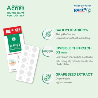 Miếng dán mụn Acnes Clear Patch Rohto 48 miếng