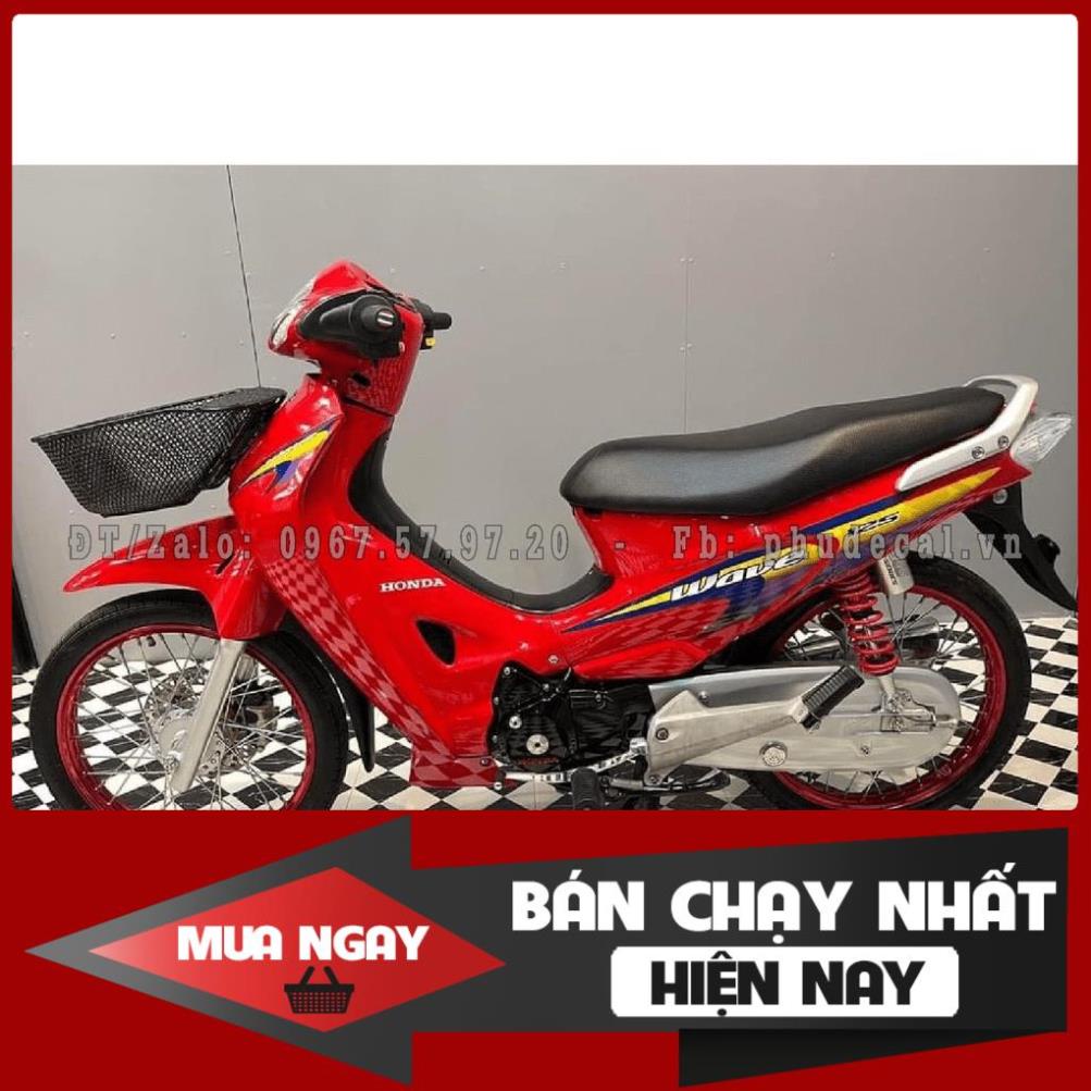 Tem Rời Dán Xe Wave 125 đỏ