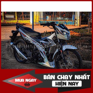 Tem Rời Dán Xe Raider Trắng đen Hayabusa