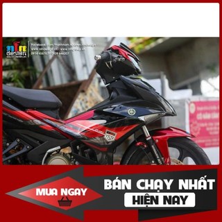 Bộ tem rời dán xe exciter ex 150 y15 zr mẫu mới đỏ đen