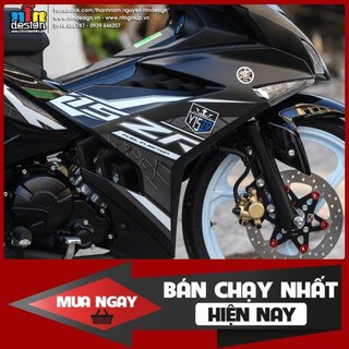 Tem rời dán xe exciter 150 đen nhám y15zr trắng