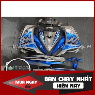 Tem rời dán xe exciter 135 lc xanh xe bạc