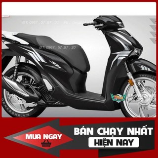 Tem rời dán xe sh đen chỉ trắng