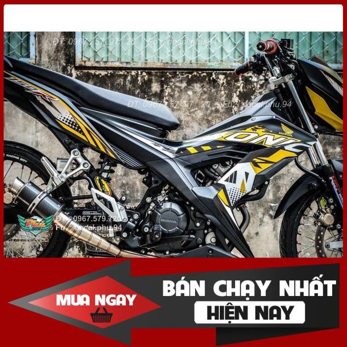 Tem Rời Dán Xe Sonic đen vàng nhám