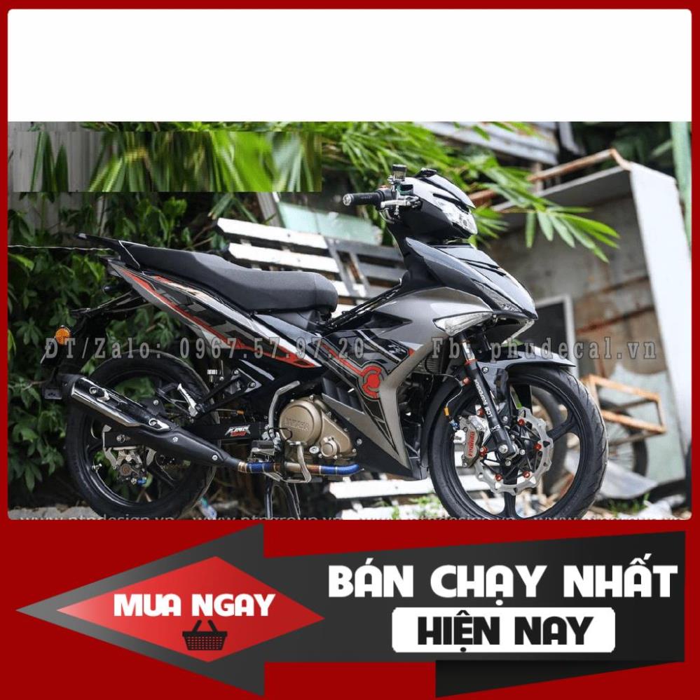  Tem Rời Dán Xe Ex 150 xám cam 