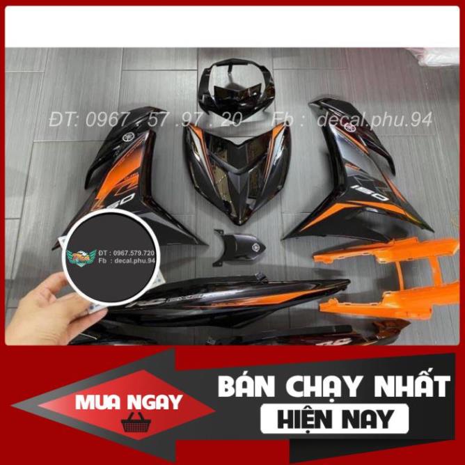  Tem Rời Dán Xe Exciter 150 Rc Cam đen Xe đen 