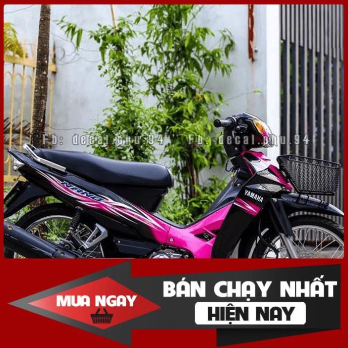  Tem Rời Dán Xe Sirius Nano hồng đen 