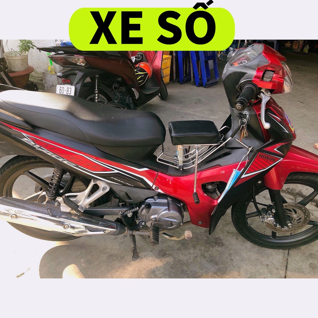 Ghế ngồi xe máy em bé - Xe Số, Yên Nệm, Không Tựa, Có Gác Chân, An Toàn Cho Bé , GHẾ ĐÔN SỐ INOX