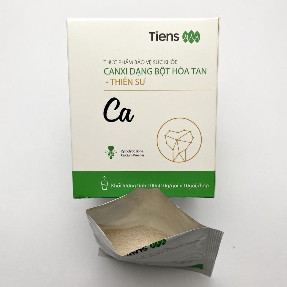 Canxi hữu cơ Thiên Sư Tiens hộp 10 gói dạng bột hòa tan giúp bổ sung can xi cho cơ thể