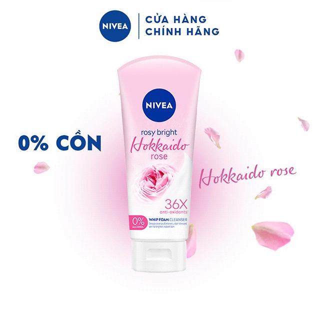 Sữa Rửa Mặt Tạo Bọt NIVEA Chiết Xuất Hoa Hồng Hokkaido (100 g) - 84984