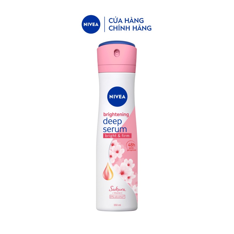 Xịt Ngăn Mùi NIVEA Serum Trắng Mịn Hương Hoa Anh Đào (150 ml) - 85308