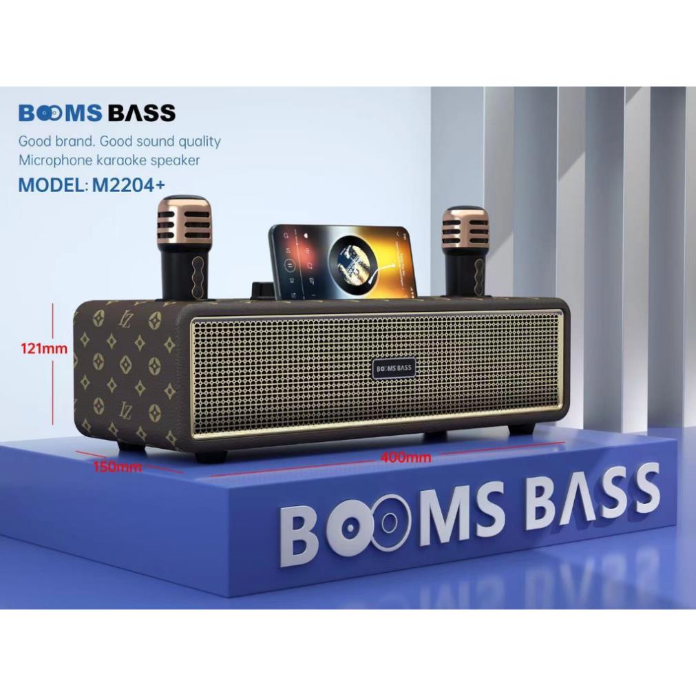 Loa Bluetooth Karaoke M2204 Kèm 2 Micro Không Dây Âm Thanh HD Bass Căng Bảo Hành Chính Hãng 12 Tháng