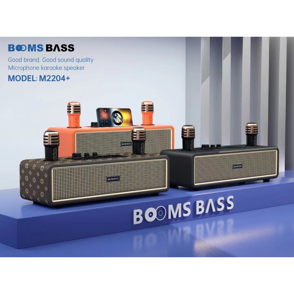 Loa Bluetooth Karaoke M2204 Kèm 2 Micro Không Dây Âm Thanh HD Bass Căng Bảo Hành Chính Hãng 12 Tháng