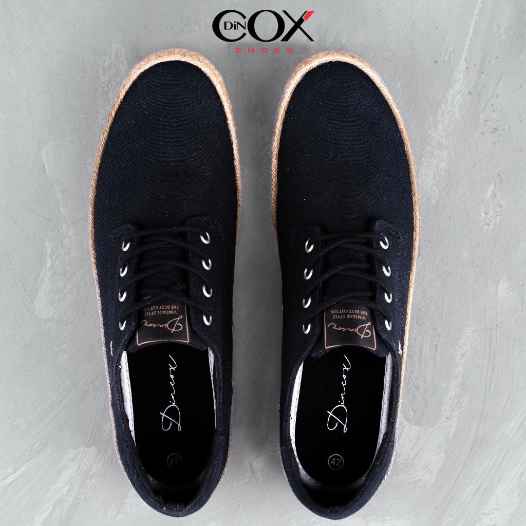 Giày Sneaker Vải Canvas Nam DINCOX E11 Black Sang Trọng Lịch Thiệp