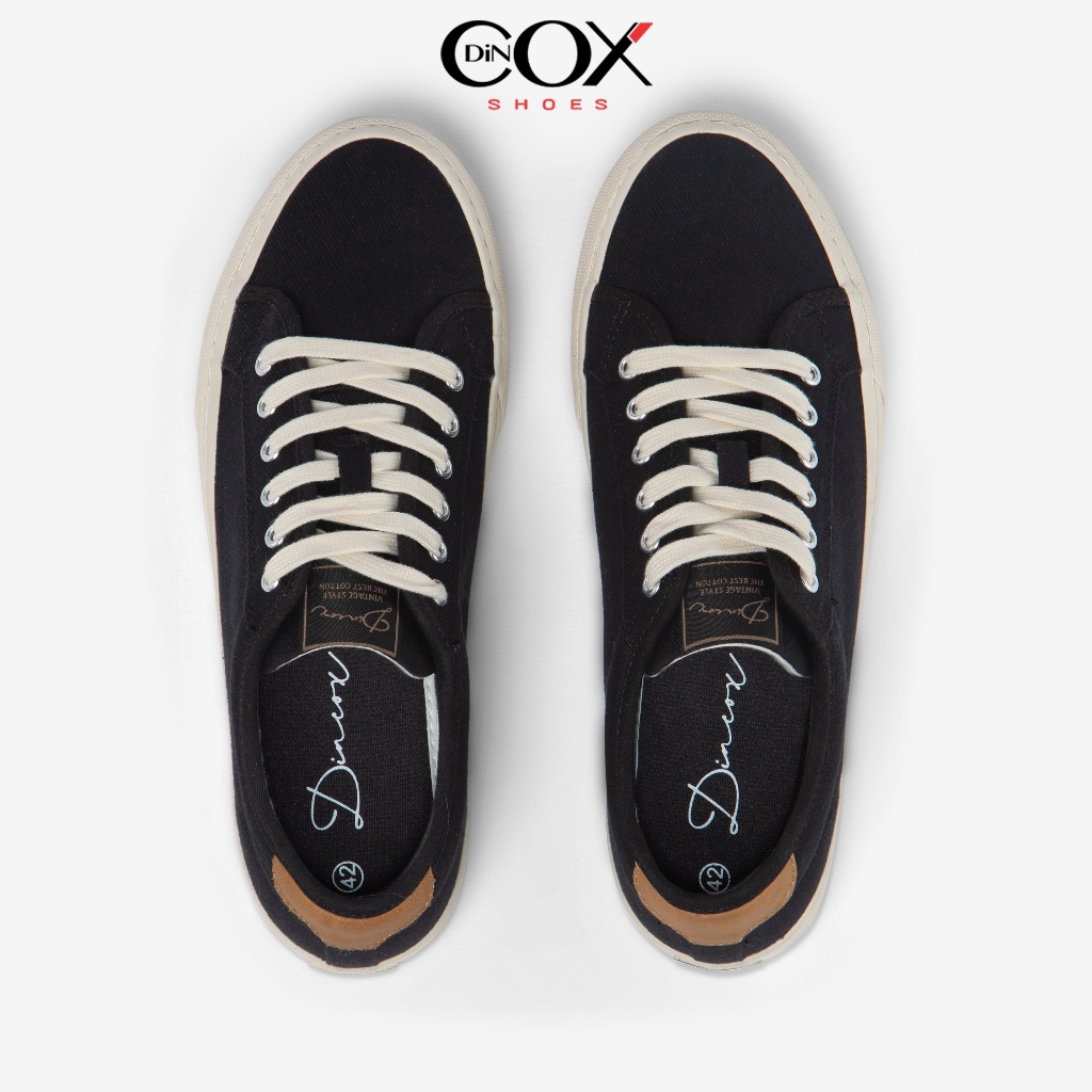 Giày Sneaker Nam Vải DINCOX E12 Black Đơn Giản Thanh Lịch