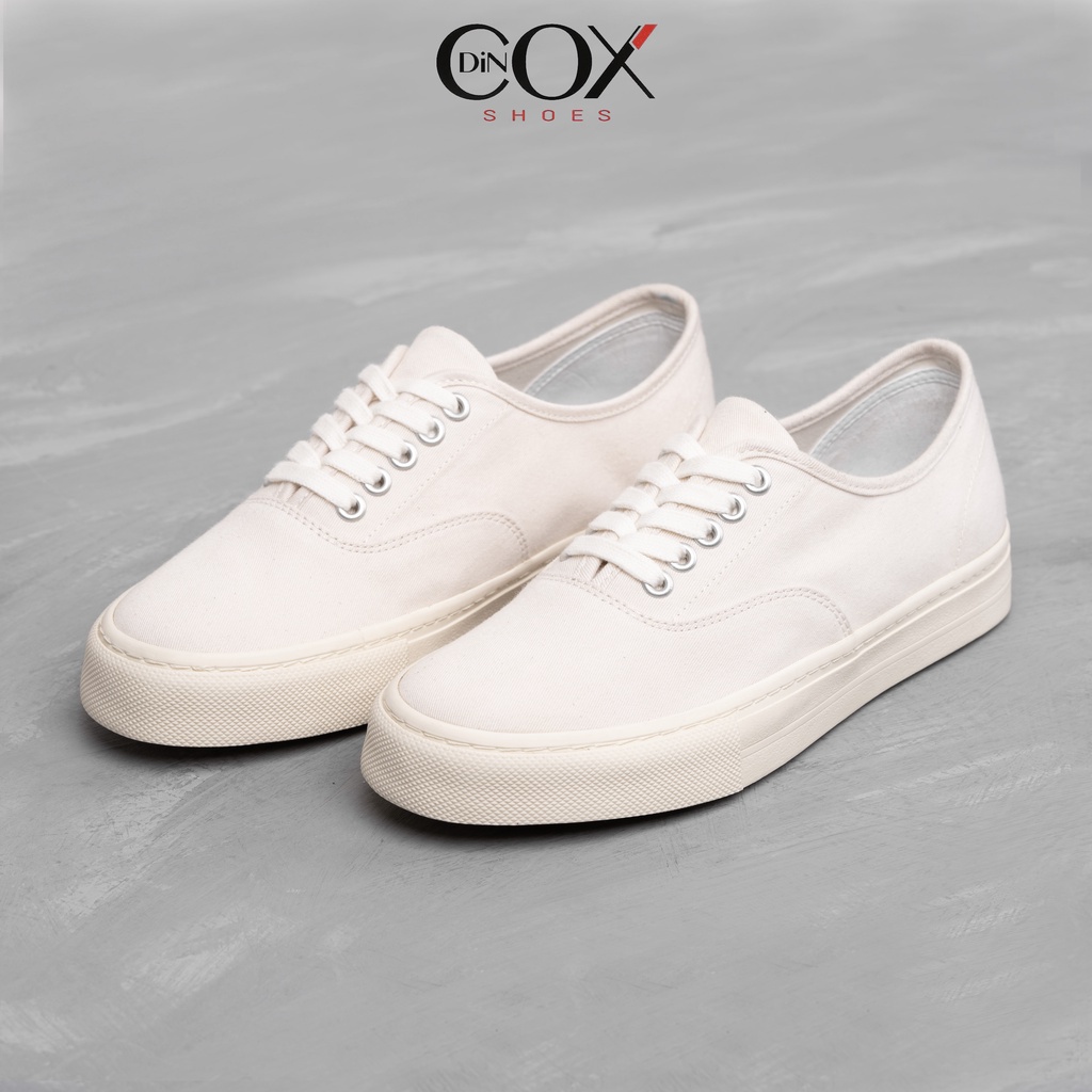 Giày Sneaker Nam Vải Canvas DINCOX E06 Off White Đơn Giản Tinh Tế Sang Trọng