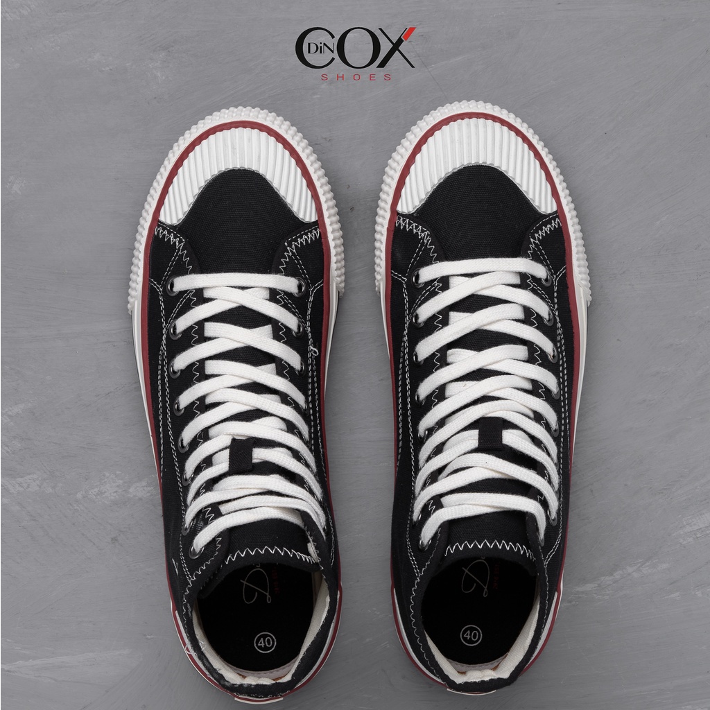 Giày Sneaker Vải Unisex DINCOX D21 Phong Cách Ấn Tượng Hi Black