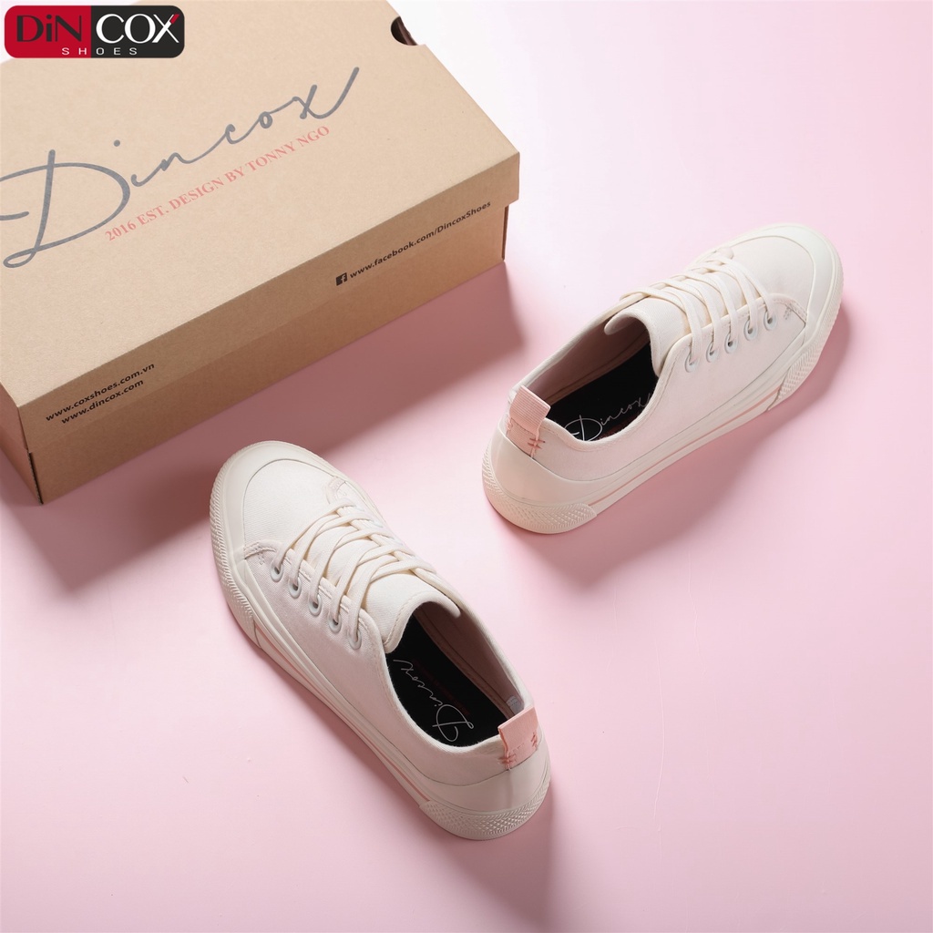 Giày Sneaker Vải Nữ DINCOX C20 Nữ Tính Sang Trọng Off/White