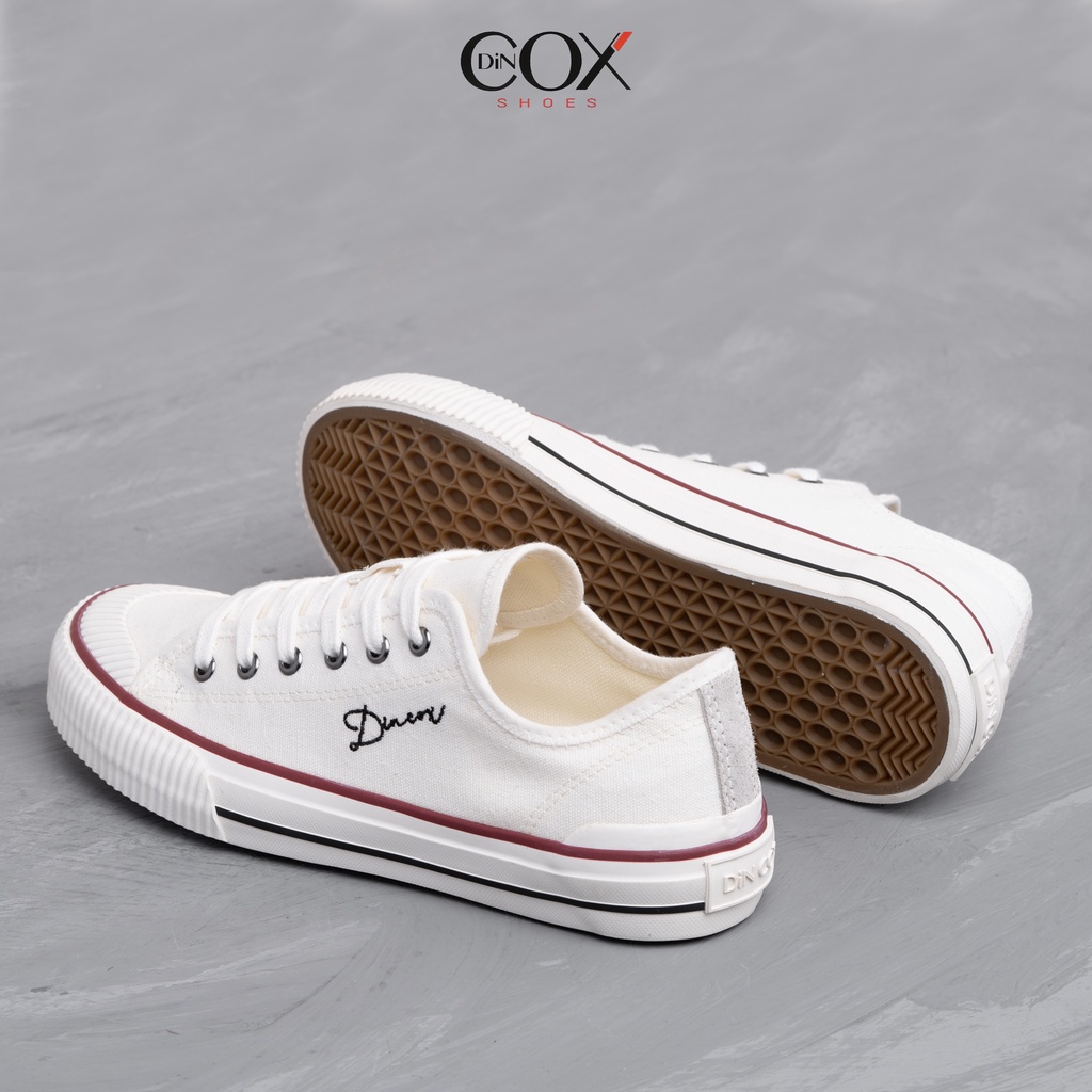 Giày Sneaker Vải Unisex DINCOX D21 Phong Cách Ấn Tượng White