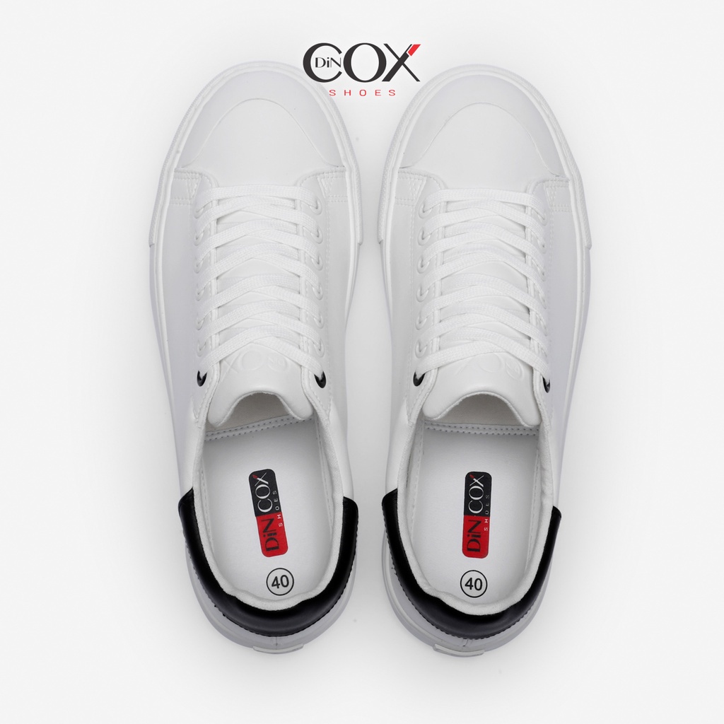 Giày Sneaker Da Nam DINCOX C13 Cách Điệu Sáng Tạo White/Black