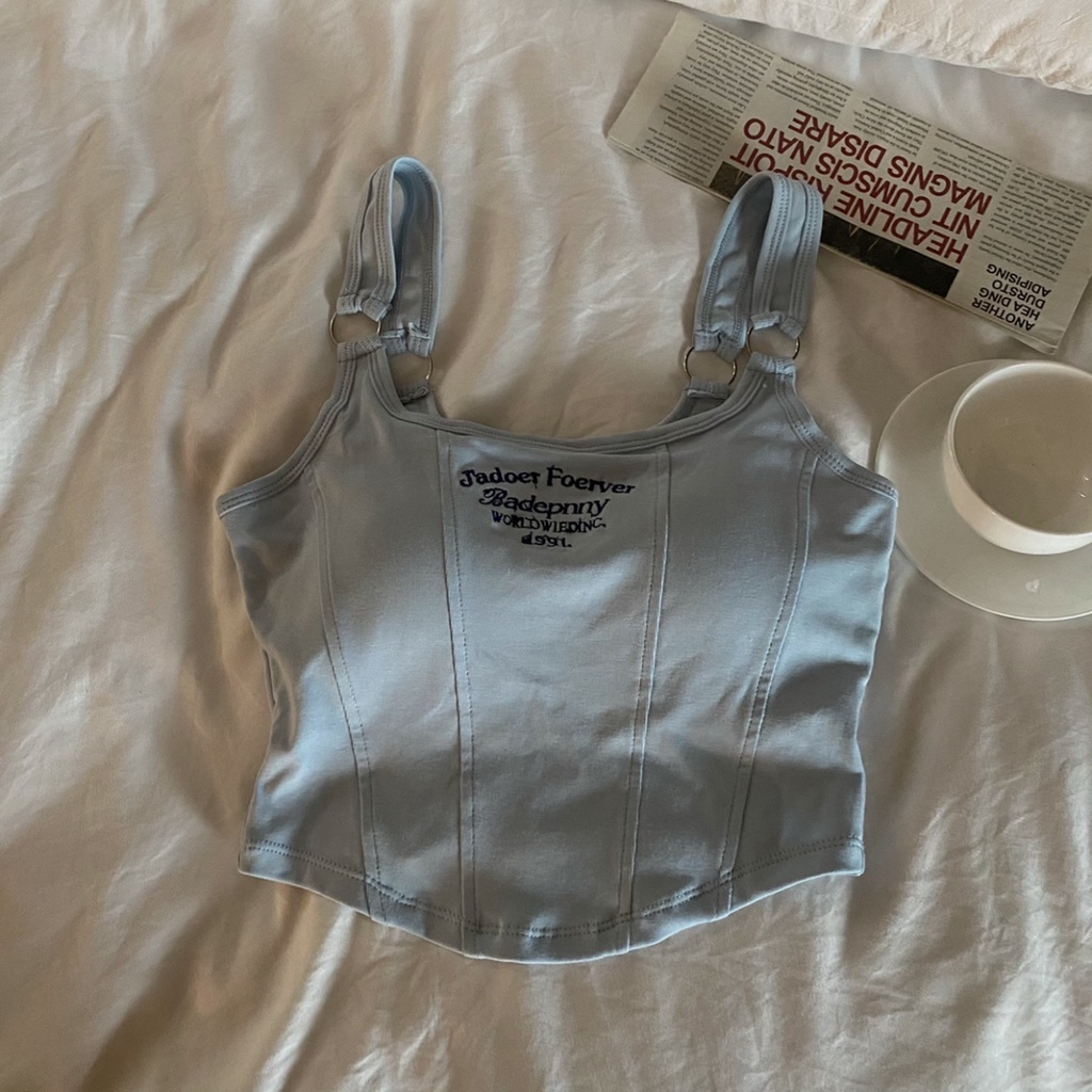 Áo ngực 2 dây đệm mỏng croptop gân sọc 847 ptlady.offical