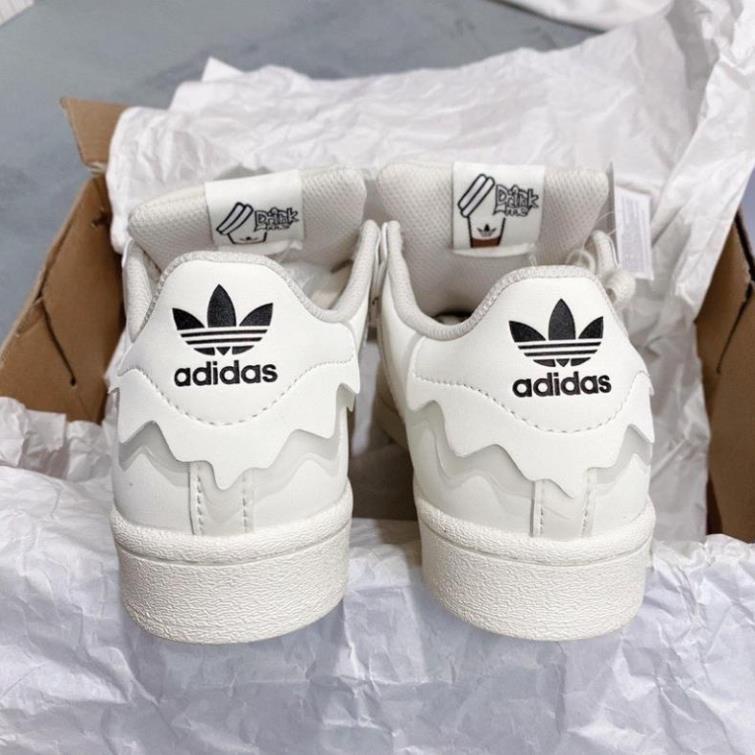 Giày _Adidas Superstar 3 Màu Kem, Xanh, Hồng, Giày Thể Thao Nữ Mẫu Mới 2022 _Adidas Sò 3 Sọc Dành Cho Nữ Full Phụ Kiện