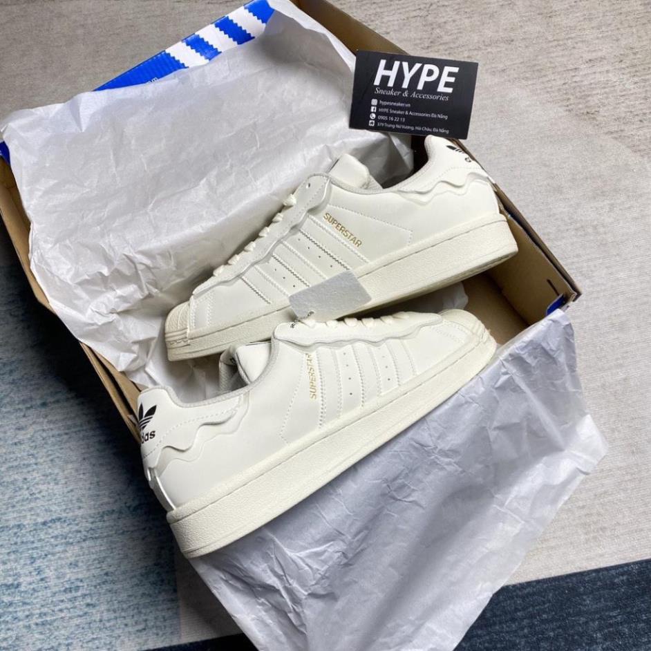 Giày _Adidas Superstar 3 Màu Kem, Xanh, Hồng, Giày Thể Thao Nữ Mẫu Mới 2022 _Adidas Sò 3 Sọc Dành Cho Nữ Full Phụ Kiện