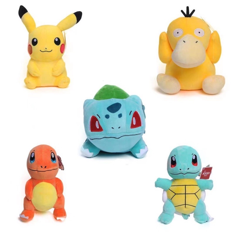 ⚡️Pokemon⚡️ Đồ chơi nhồi bông nhân vật Pokemon, gấu bông Pikachu, vịt Psyduck, rùa Zenigame