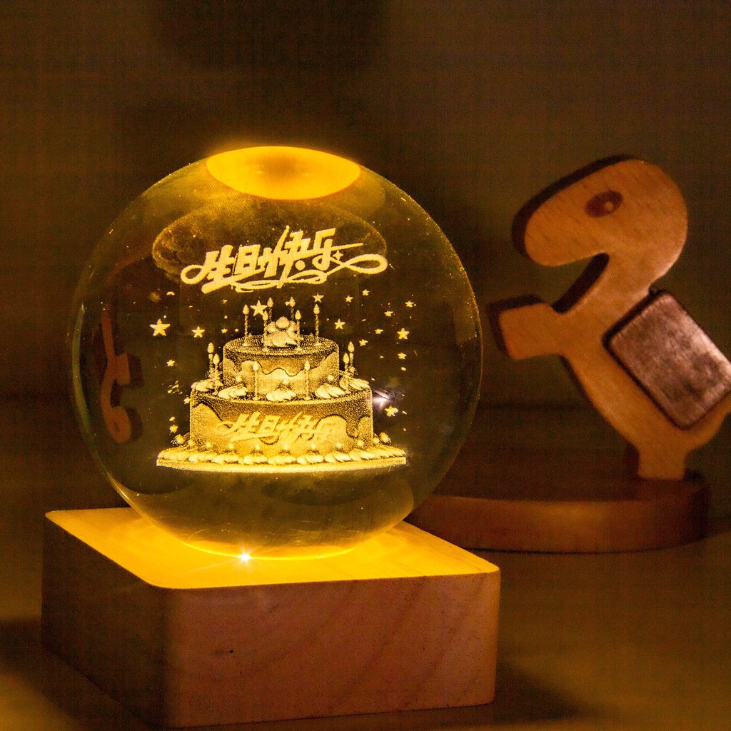 Quả Cầu Pha Lê Phát Sáng Tự Làm Trang Trí Sinh Nhật Bạn Trai Bạn Gái