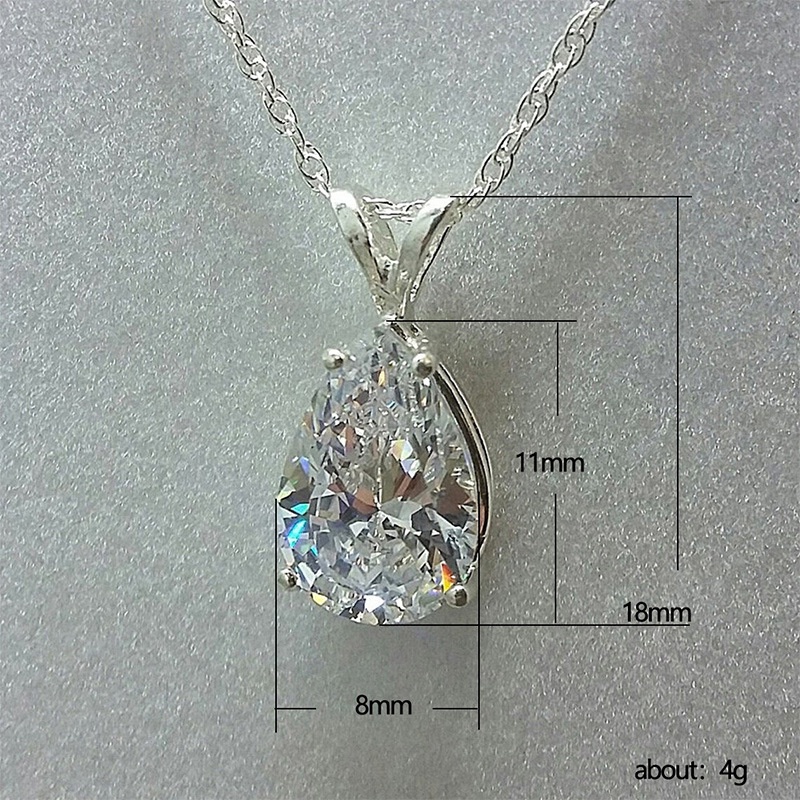 Dây Chuyền Mặt Đá Zircon Hình Giọt Nước Thời Trang Âu Mỹ Cho Nữ