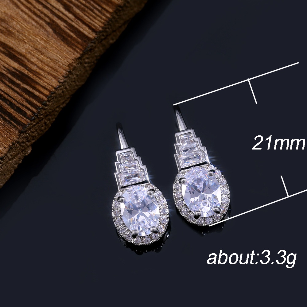 Bán Chạy Khuyên Tai Khảm Đá Zircon Hình Móng Vuốt Trang Trí Cùng Phong Cách