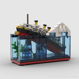 Creative MOC Mini Titanic Khối xây dựng Iceberg Boy Shipwreck Lắp ráp đồ chơi trang trí