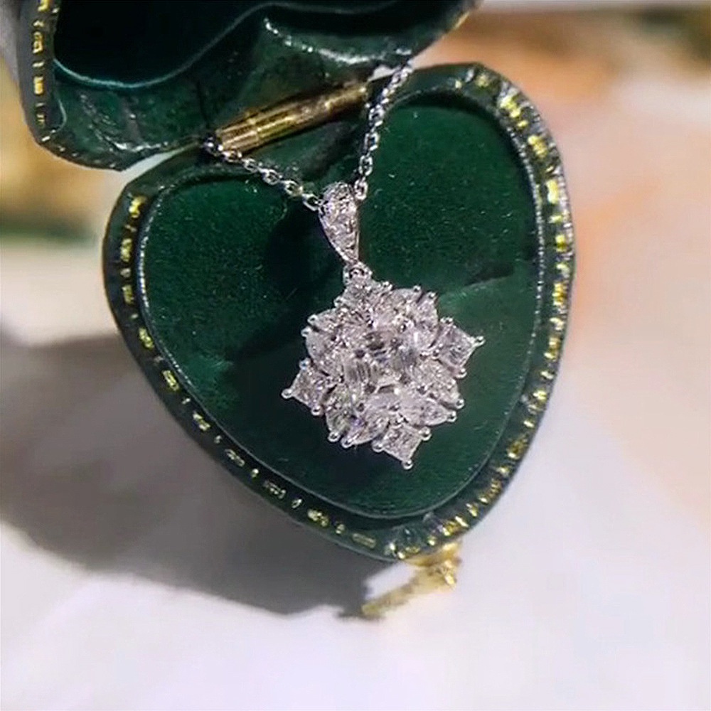 Dây Chuyền Mạ Vàng Trắng Đính Đá Zircon Thời Trang Cho Nữ