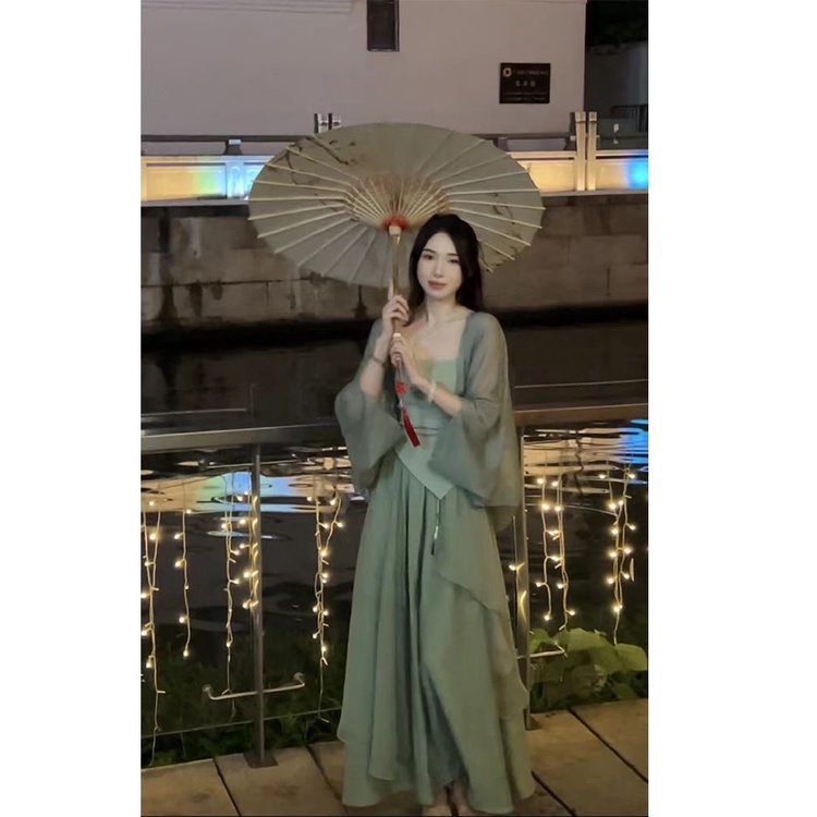 Bộ Trang Phục Ba Món Phong Cách Trung Hoa Mới Mùa Hè Cho Nữ