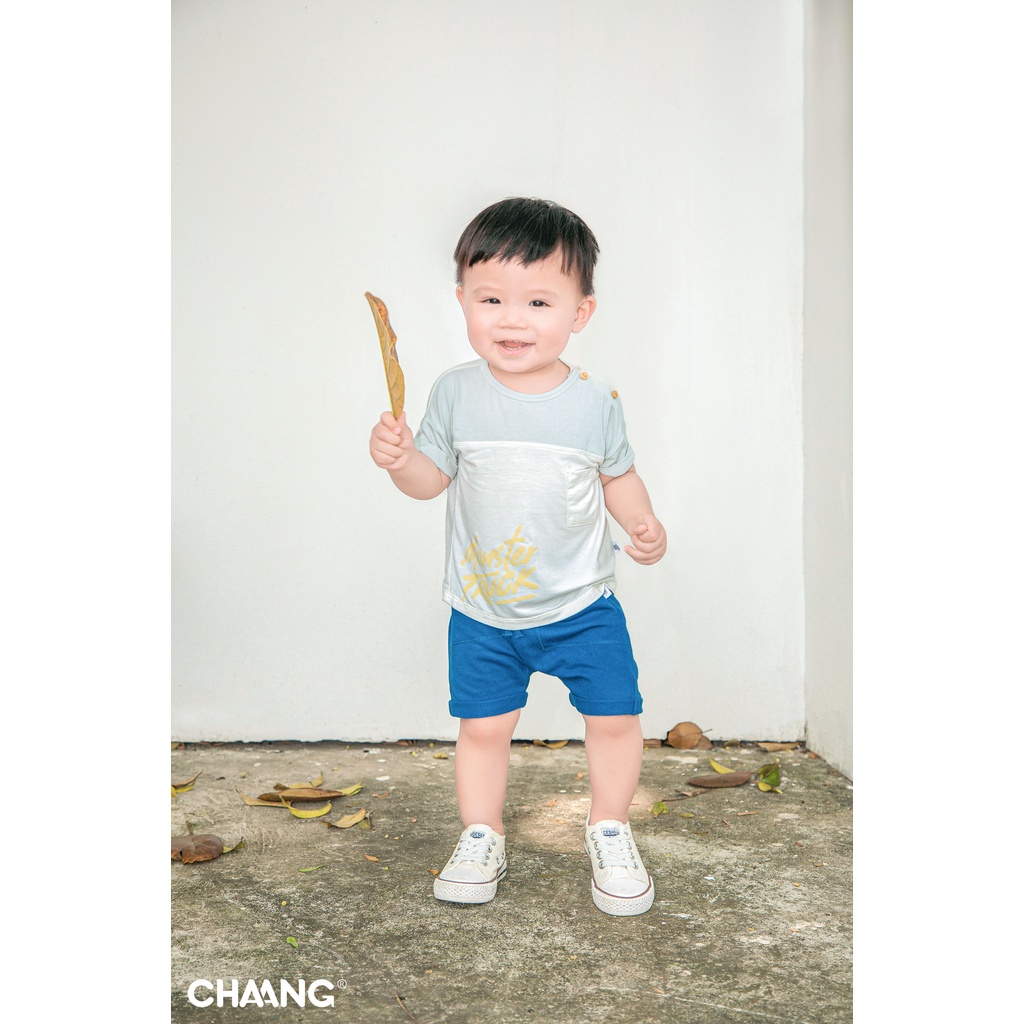 Áo phông cộc tay Active ghi trắng CHAANG