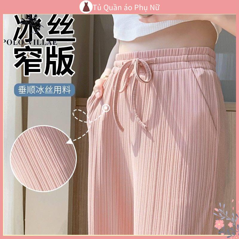 Ch t L Ng cao Qu N Ng R Ng Polovillae Quần ống rộng Lưng cao Mỏng Mùa Hè Mát Mẻ Dành Cho Bạn Nữ