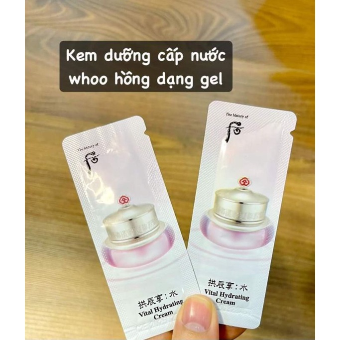 Kem dưỡng Whoo hồng cấp nước căng mịn chống lão hoá da 1ml Vital Hydrating Cream