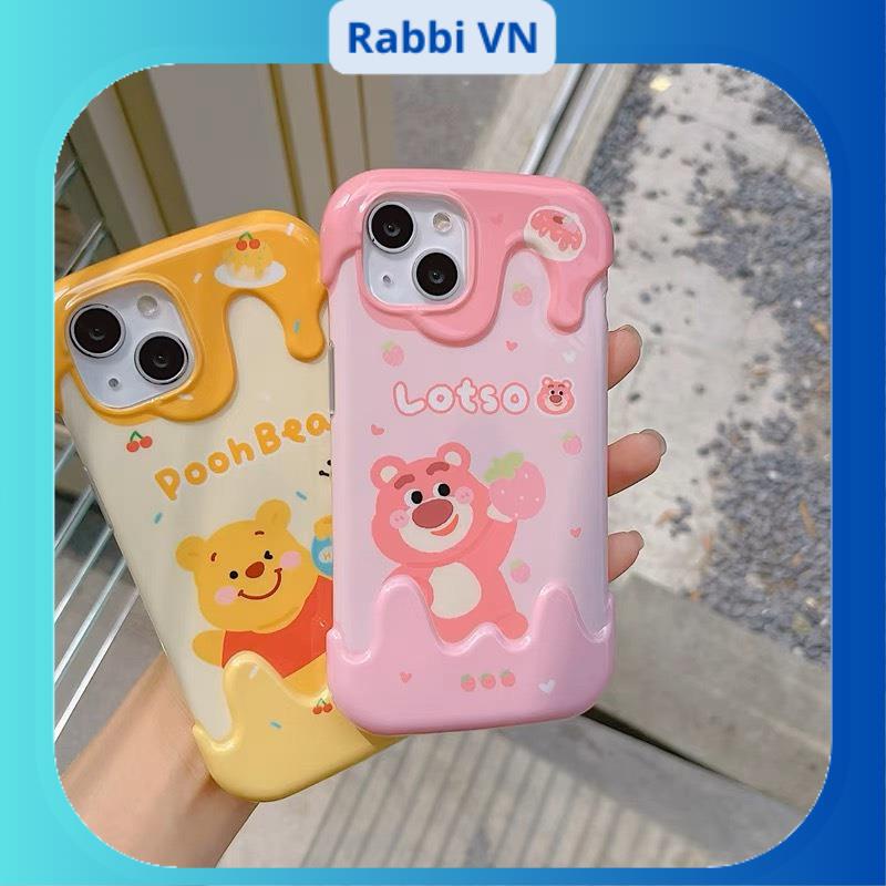 Ốp điện thoại hoạ tiết hoạt hình Gấu Pooh và Gấu Dâu Tây 7plus/8plus/x/xs/xsmax/11/12/13/14/pro/max/plus/promax