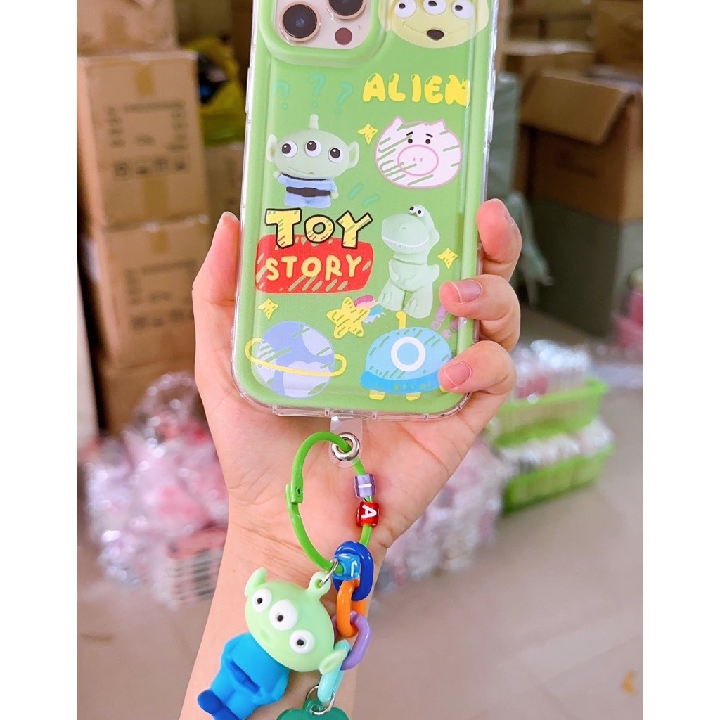 [Gấu dâu Lucky, Mặt cười, Gấu strawberry] Ốp in hình kèm dây 6plus/7plus/x/xs/xsm11/12/13/14/pro/max/plus/promax