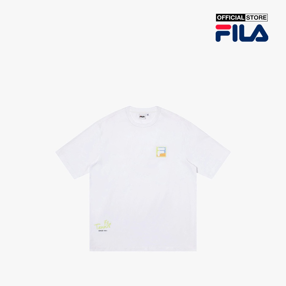 FILA - Áo thun unisex cổ tròn tay ngắn Heritage Loose Fit FW2RSF1007X-WHI