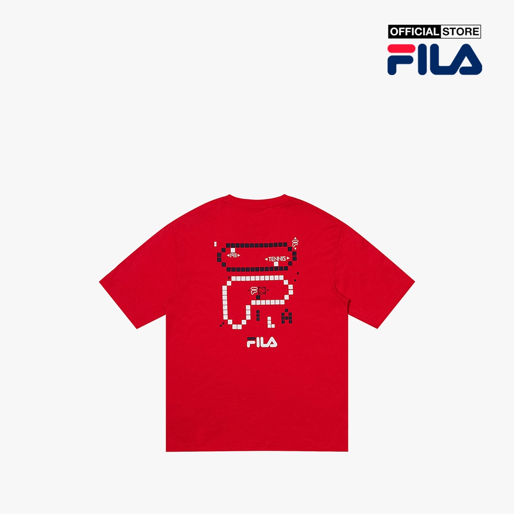 FILA - Áo thun unisex cổ tròn tay ngắn Heritage Loose Fit Logo FW2RSF1020X-DRE