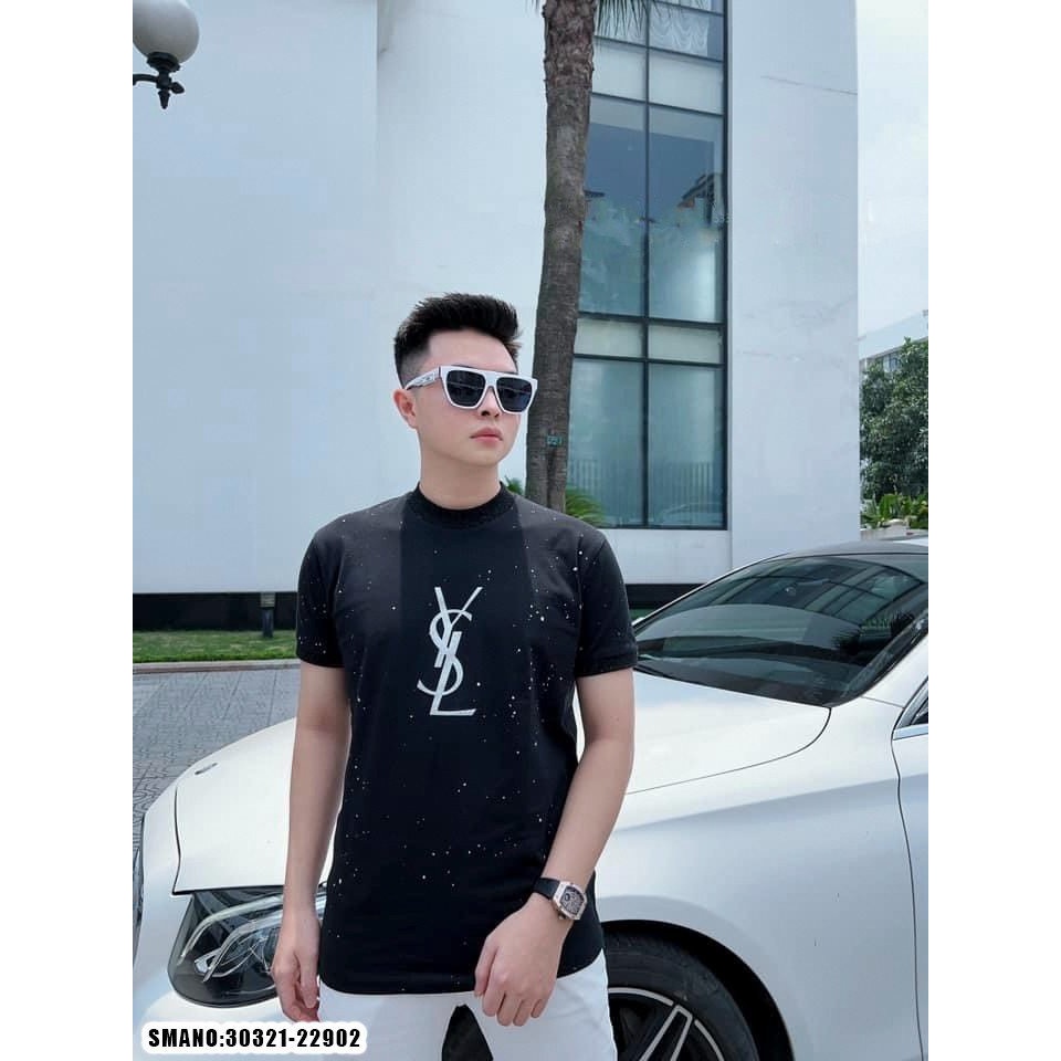 Áo Phông Nam In Họa Tiết Kim Tuyến Siêu Đẹp - Áo Thun Nam In Logo Lấp Lánh Cao Cấp