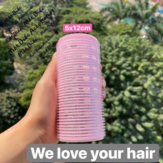 Lô Cuốn Tóc Mái Bay Hàn Quốc Lõi Nhôm 12cm Siêu To Dài Tự Dính Uốn Mái Dài Cỡ Lớn