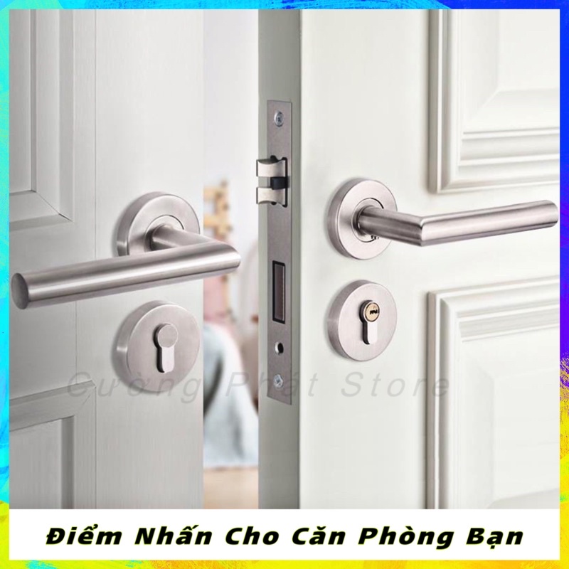 Bộ khoá inox tay gạt phân thể lắp ráp chung cư dành cho mọi loại cửa gỗ, nhựa, nhôm nhìn đơn giản mà đẹp mắt