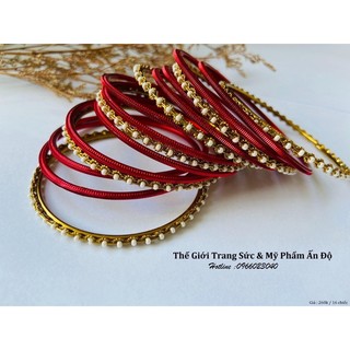 Vòng Tay Ấn Độ Set 16 Chiếc - Màu Đỏ