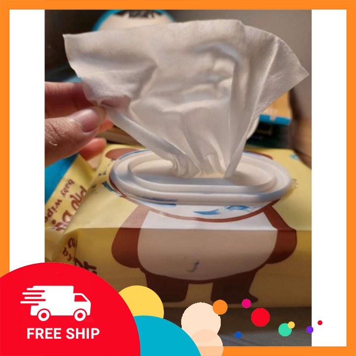 Khăn giấy ướt gói 120 tờ hình gấu phú đạt không mùi