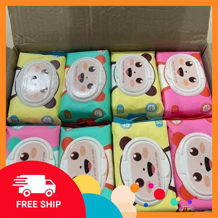 Khăn giấy ướt gói 120 tờ hình gấu phú đạt không mùi